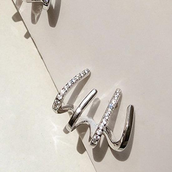 1 Pair Stud Earrings 4 Claws Rhinestones Jewelry Sparkling Korean Style Ear Studs for