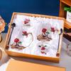 Colored Enamel Flower Glass Tea and Coffee Cup Set for Home and Office