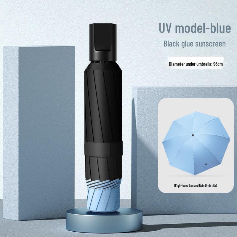 Automatic Buckle Women’s Umbrella: Windproof, Reinforced, Sun & Rain UV Protection
