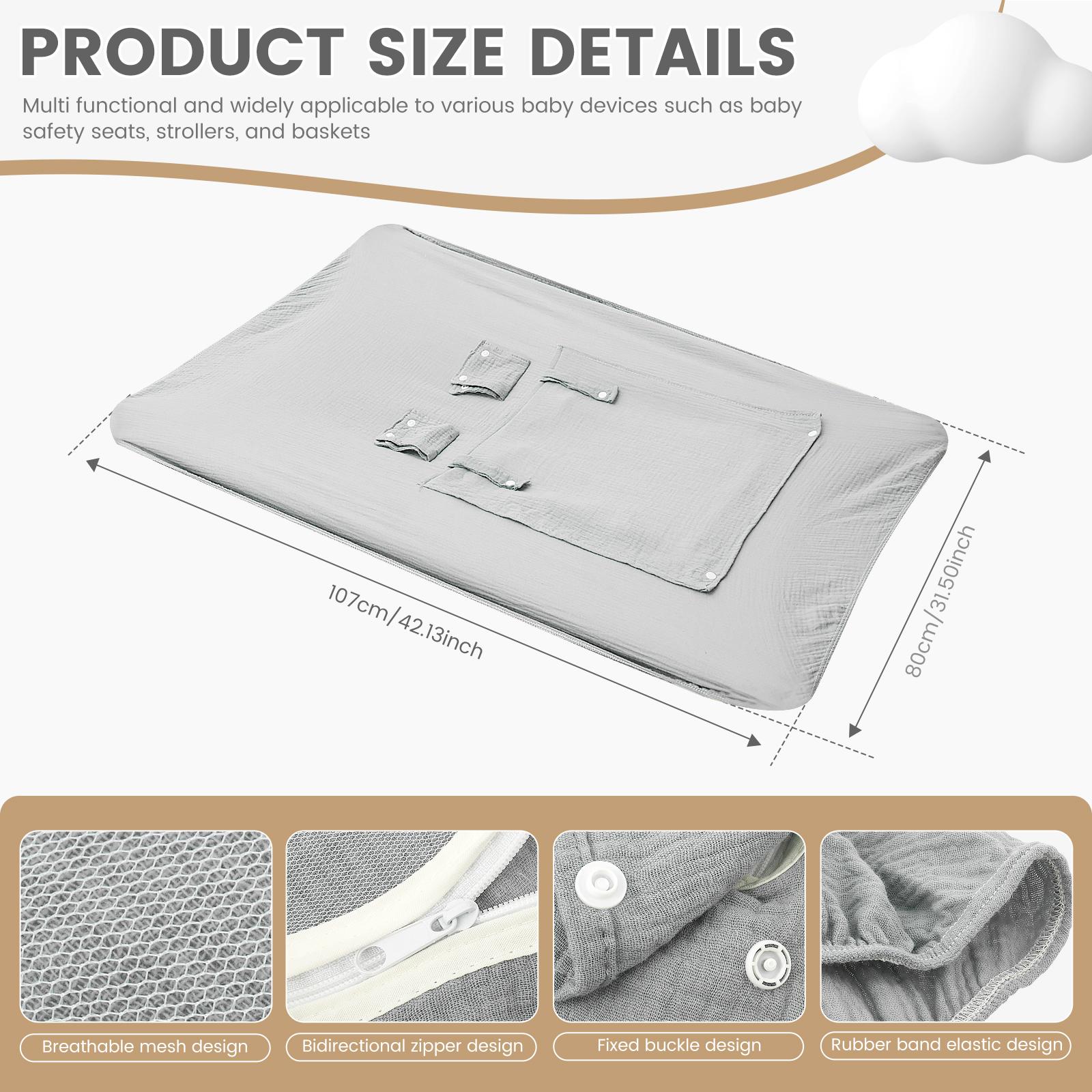 

Чехол на детское автокресло Универсальные аксессуары для детской коляски 3 режима Ветрозащитный капюшон для переноски младенца с двусторонней молнией для путешествий серый