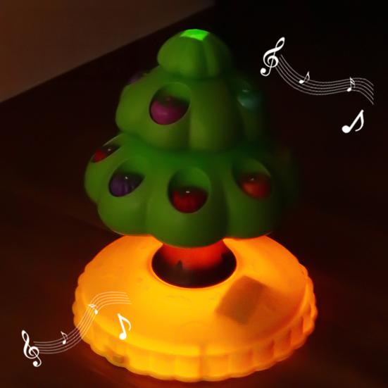 Magnetic Woodpecker Fruit Pick Toy 360 Degrees Rotating Fruit Tree with Music LED Light Educational Toddlers Boys Girls Fine Motor Skills Bird Fishing