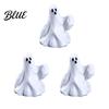 Durable Halloween Figurine 3Pcs Mini Resin Figurines Miniature Pumpkin Ghost Grim Reaper Castle