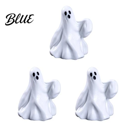 Durable Halloween Figurine 3Pcs Mini Resin Figurines Miniature Pumpkin Ghost Grim Reaper Castle