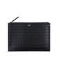 Lmn3011 Crocodile Embossed Clutch - Black