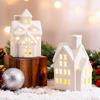 Ceramic Small Houses Christmas Decorations Christmas with LED Light Houses Home Furnishings Ornaments Creative Ornaments