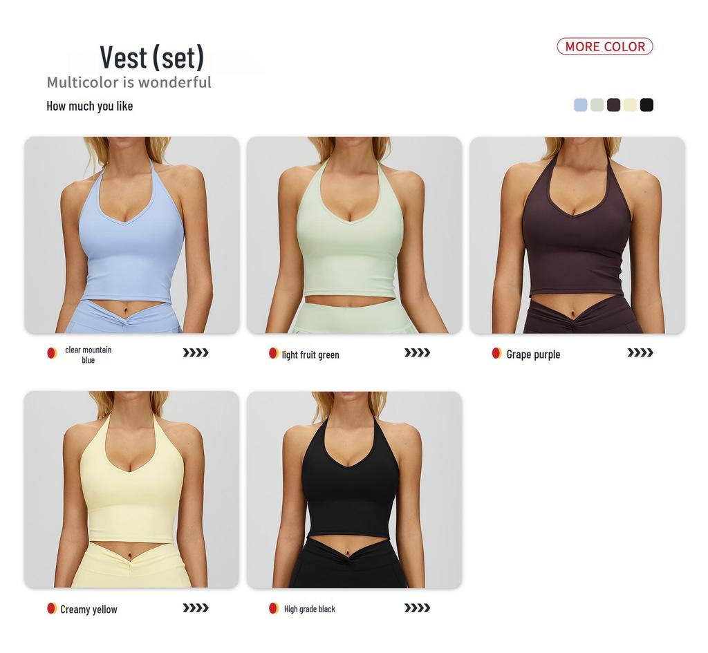 Alosco Plissiertes Yoga-Tanktop & Rock Set - Doppellagig Tennis/Golf/Laufen Fitness Zweiteiler