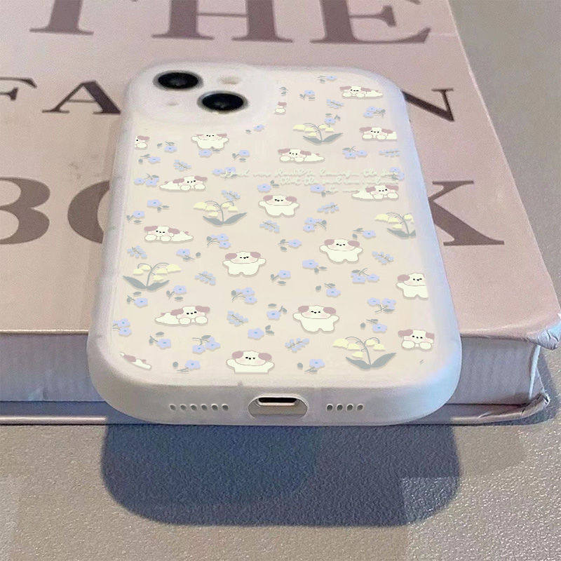 

Floral puppy for iPhone17promax phone case Apple 16 new matte soft case Apple 17promax