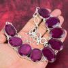 Wunderschöne Kashmiri Roter Rubin 925 Sterling Silber Halskette mit verstellbarer Kette, handgefertigte Edelstein Schmuck Halskette