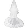 Voal de Nuntă Dublu Strat Romantics Elegant Voal cu Margine Volane Imprimată Tulle pentru Nunți și Evenimente de Mireasă