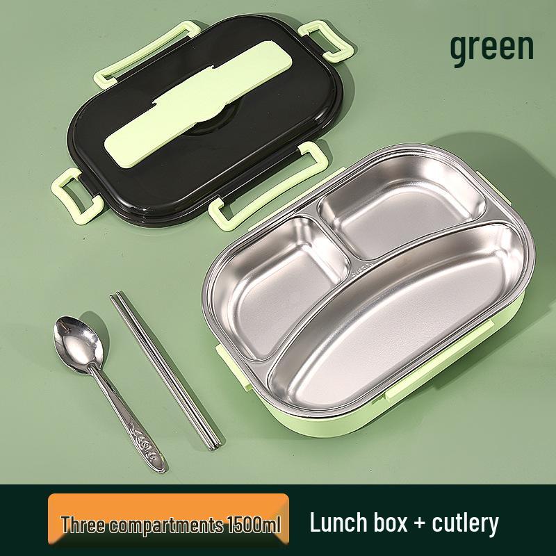 Large Stainless Steel Lunch Box with Lid and Soup Bowl, Insulated Meal Tray for Students and Office Workers