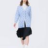 Fila Top Sportivo a Maglia a Scacchi Jacquard con Logo Donna top Blu Nuvola F11W211407FLB