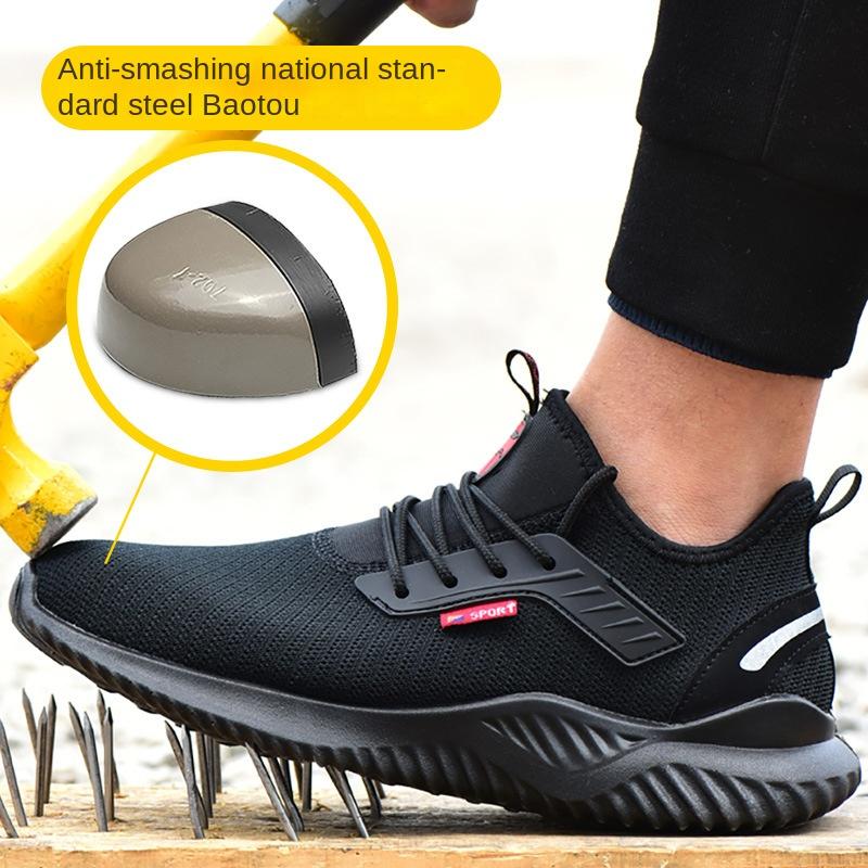 Pracovné poistenie Obuv Pánske oblečenie proti rozbitiu a prepichnutiu Letná priedušná pracovná obuv Bezpečnostná obuv
