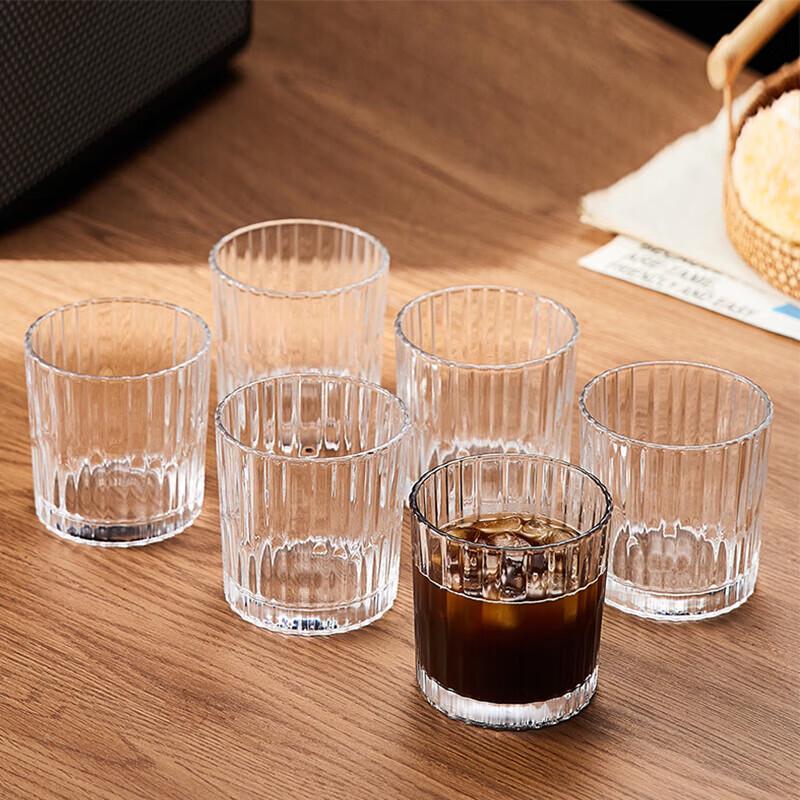 

Zhuopu 300ml Vertical Ribbed Glass Beverage Cups - Set of 6