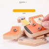 Children's wooden assembly building blocks set with realistic engineering vehicle model - an educational toy set for kids