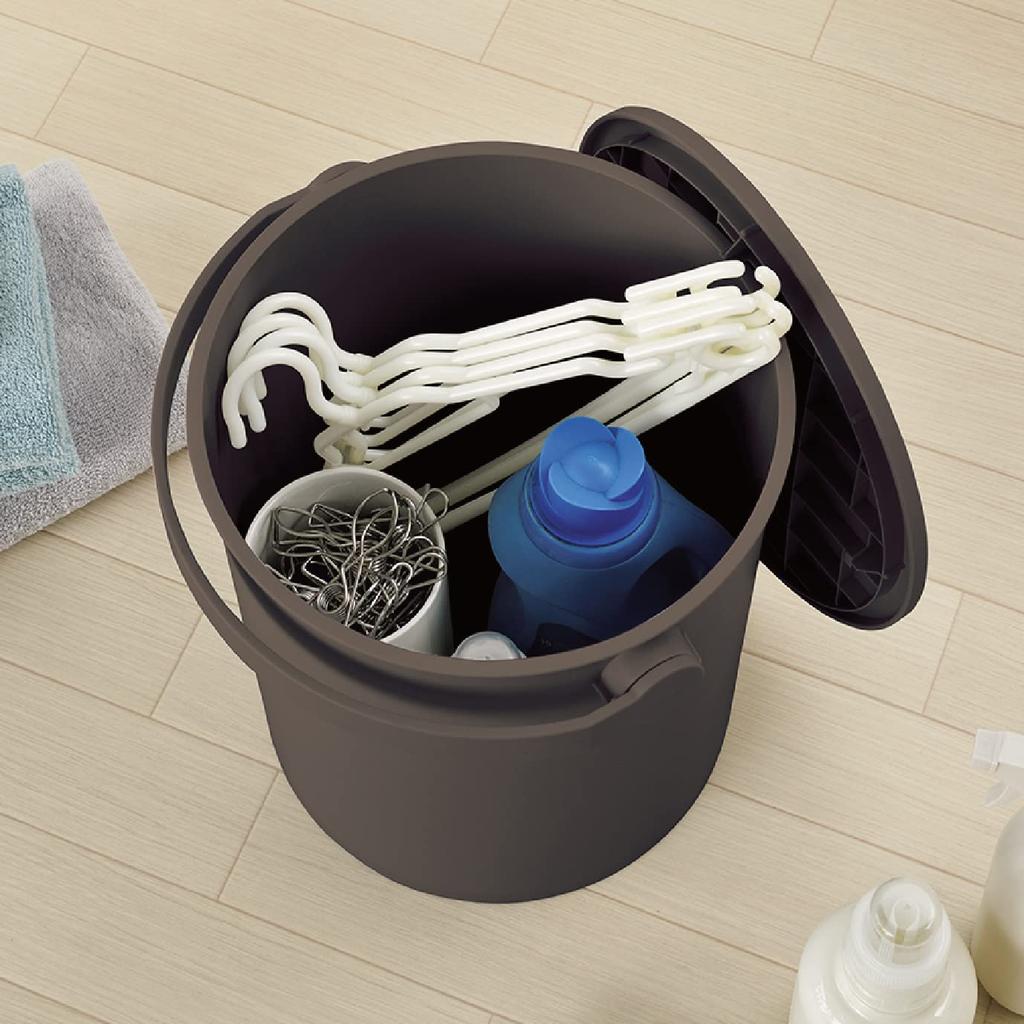 JEJ Astage Reisbehälter mit Deckel, Dunkelbraun, 15L, Innenausstattung, Spielzeugaufbewahrung, Außenbereich, 150kg Tragfähigkeit, 31cm B x 30.5cm T x 30.3cm H