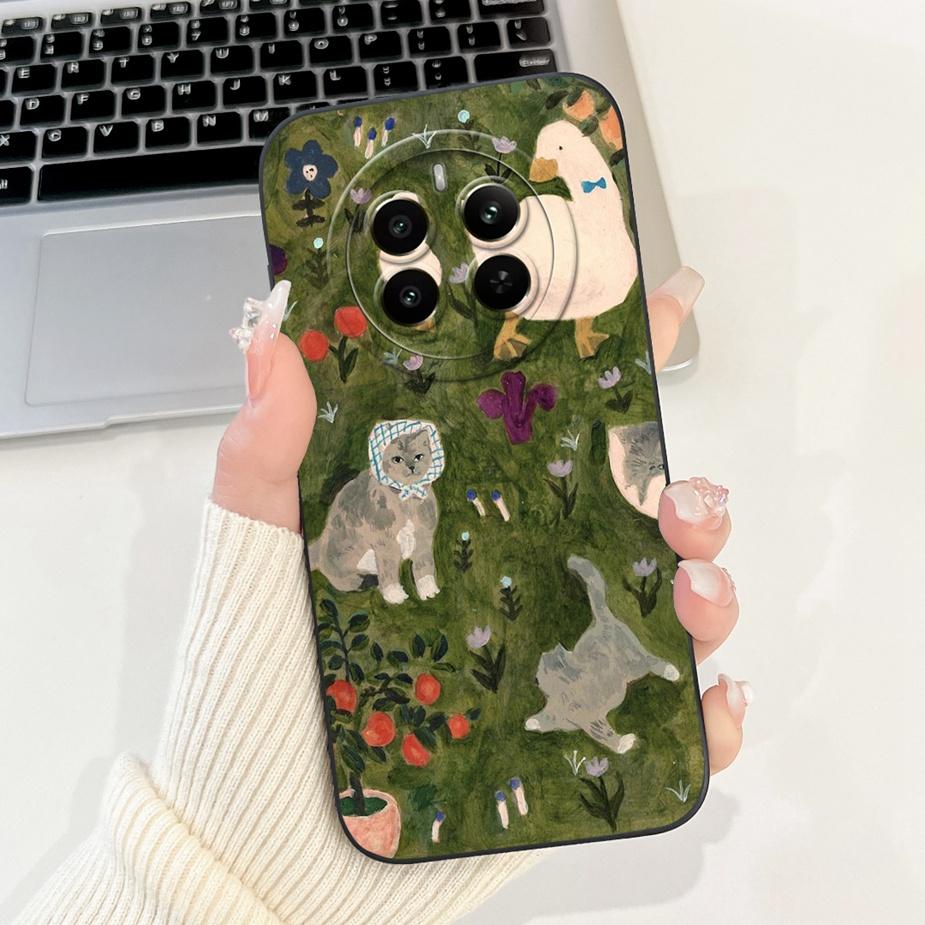 For Realme 12 Pro Plus Case RMX3840 Cute Cartoon Cover Soft Silicone Phone Case For Realme 12 Plus 12X Realme12 Pro + Bags Shell