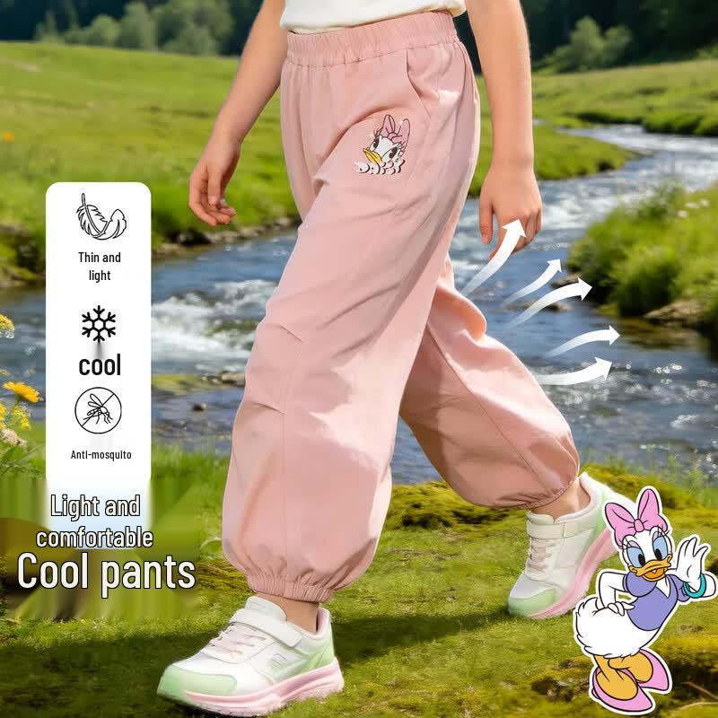 Disney Girls' Summer Cartoon Print Lightweight Anti-Mosquito Pants