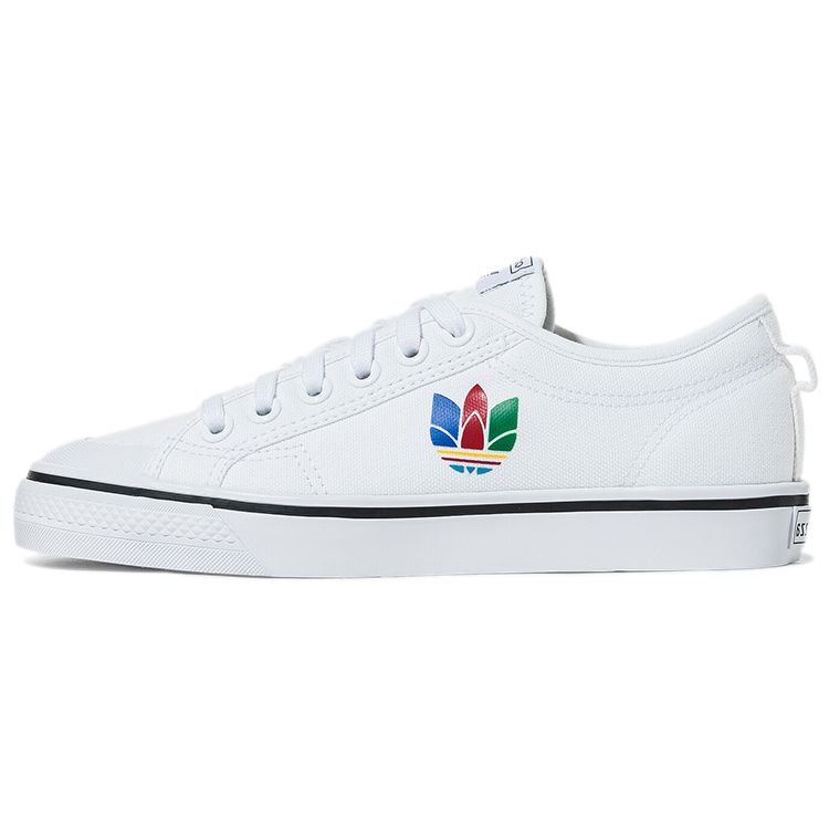 Adidas Nizza White Multi-Color Trefoil Unisex Sneakers Footwear-White Core-Black FZ0006 41⅓