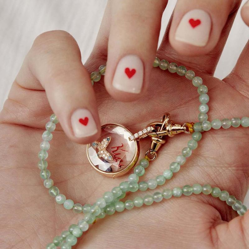 Ins Style Glass Box Pendant Necklace For Women Diy Heart & Zircon Flower Sun Diamond Charms Collarbone Chain