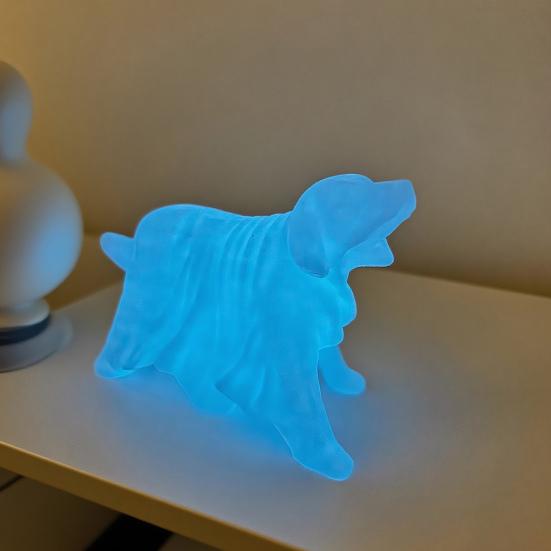 Ghost Dog Figurine Glow-in-the-dark Halloween Dog Ghost Statue Spooky Dog Ornament for Home Shelf Mantel Decoration