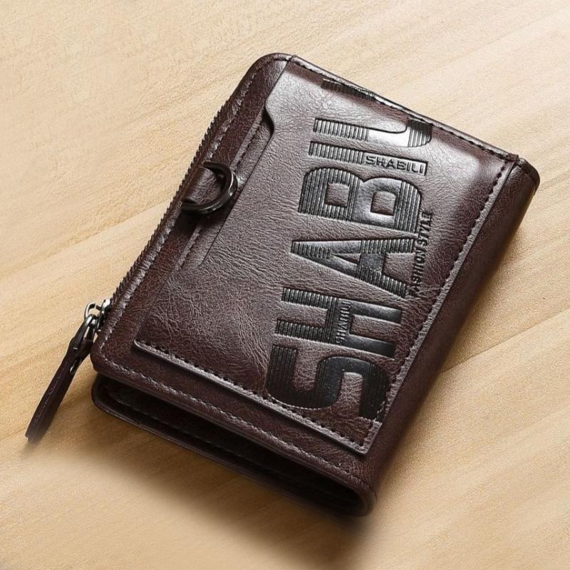 Fashion Men Wallets Leather Zipper Purse Money Clip Man Card Holders Male Short Multi-Card Wallet Coin Purse New Year Gifts