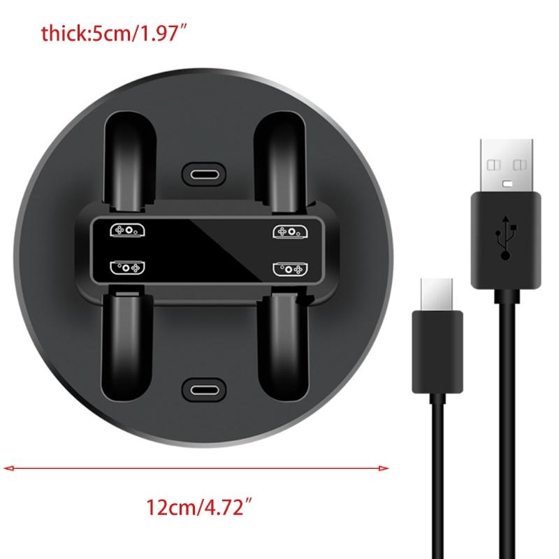 Charging Holder for Switch Joy Con Series & Pro Controller Equipped with Micro USB Cable and Type-C Port