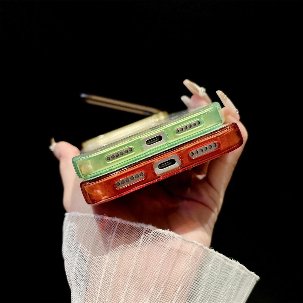 Lens Stand Holder Transparent For Magsafe Magnetic Case For iPhone 17 Pro Max Air 16 15 14 13 Gradient Wireless Charging Cover