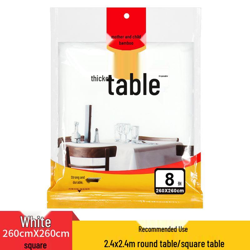 Thickened Waterproof Disposable Plastic Tablecloth for Round & Rectangular Tables
