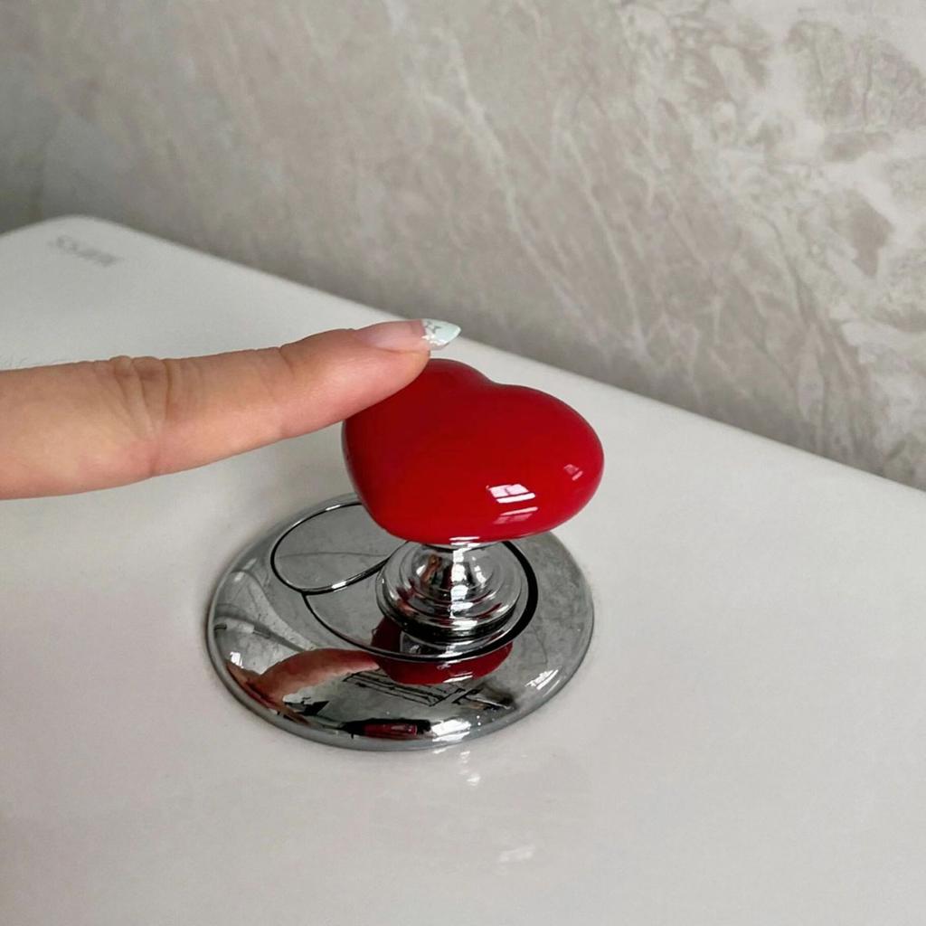 4pcs Colorful Heart-shaped Toilet Press Creative Toilet Toilet Water Tank Button Assistant Love Button Fashionable and Cute