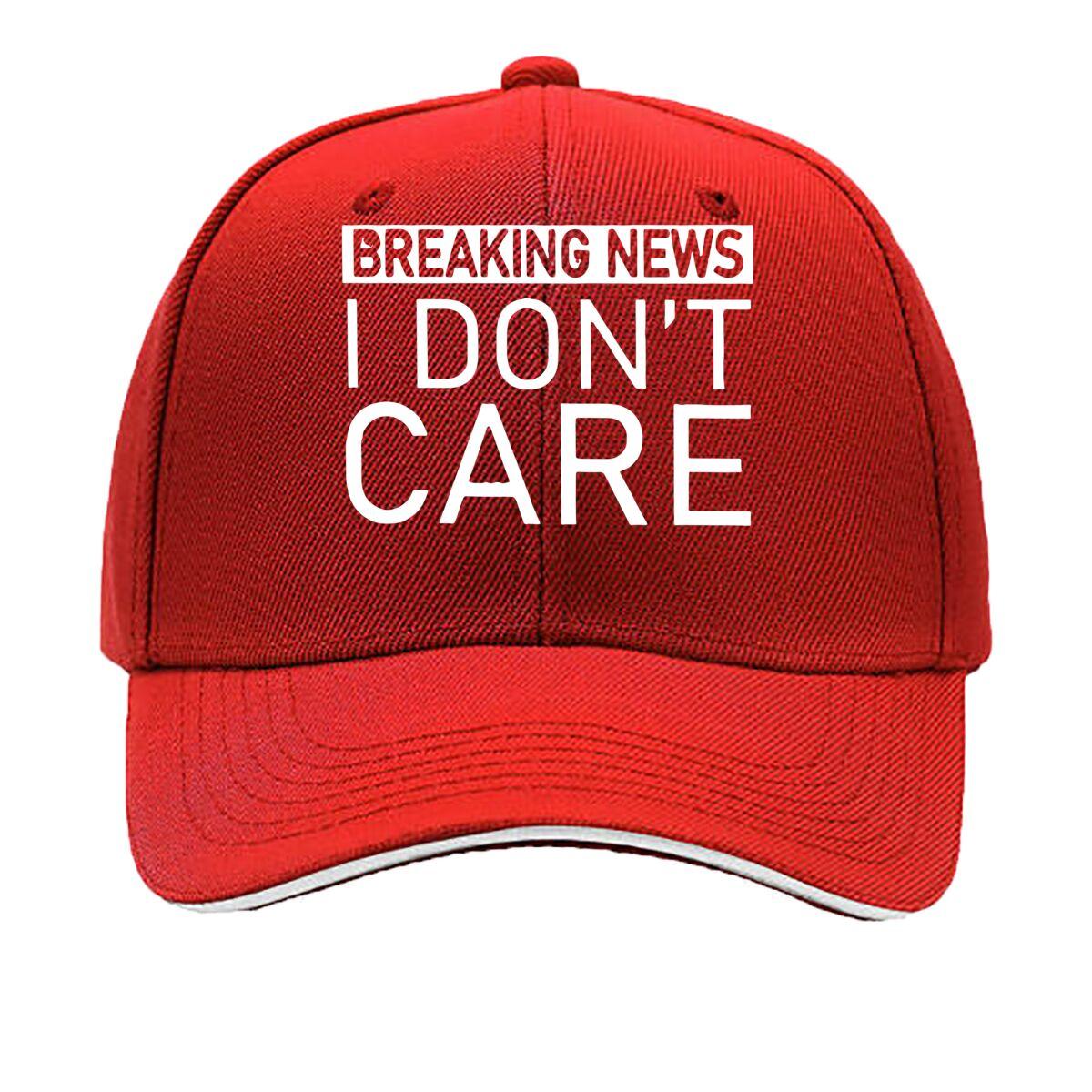 BREAKING NEWS I DONT CARE Vinyl Sticker Decal Hip Hop hat Fashion Outdoor Sports Sandwich Baseball Cap One Size