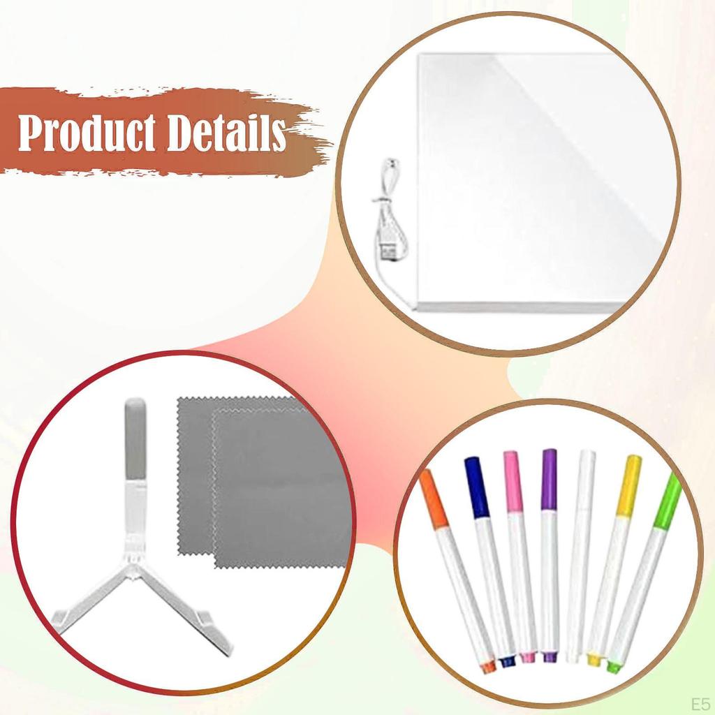 LED-Message Board Acryl Whiteboard Kreativ Löschbar mit 7 bunten Stiften für Jahrestag