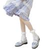 Japanese Lolita Soft Lace Mid-Tube Socks: Breathable Bow-Design Calf Socks for Women