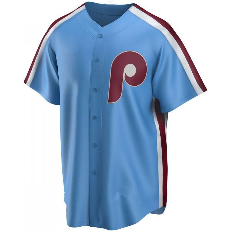 Philadelphia Phillies Mens Embroidered Baseball Jersey Fan Tee Cotton Long Sleeve Top Fall