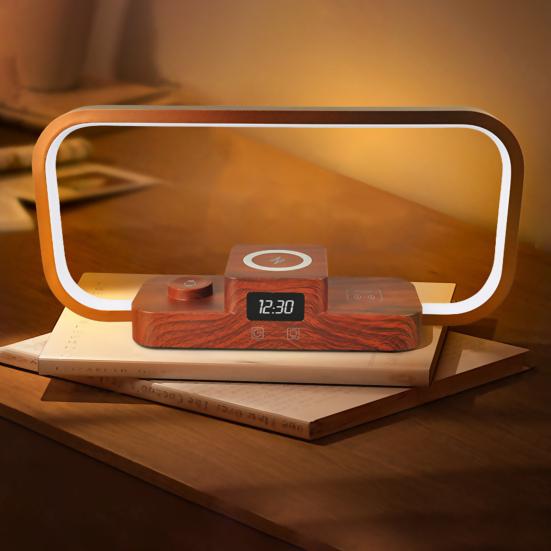 3-In-1 Bedside Lamp with Wireless Charger Nightstand Lamp USB Charging Desk Light for Nightstand Bedroom