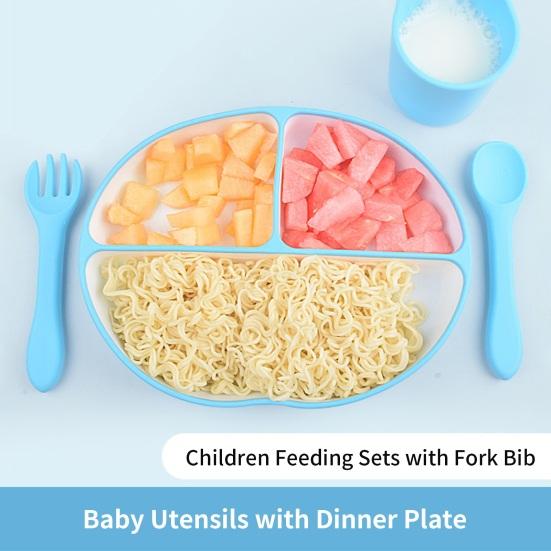 

4Pcs/Set Toddler Tableware Large Capacity Scientific Partition Feed Care Baby Utensils with Dinner Plate Home Accessories