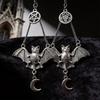 Original Geometric Alloy Ear Jewelry Featuring Bat Moon And Star Elements For Female Wear