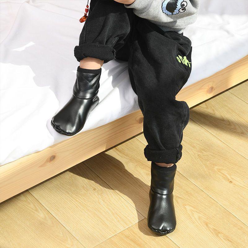 Kinder Leder Bodensocken - Hoher Schaft, Unisex Baby Laufsocken, Dick Warm Hausbekleidung