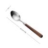 304 Stainless Steel Walnut Wood Handle Spoon & Fork Set: Vintage Solid Wood Cutlery for Dessert & Home Dining