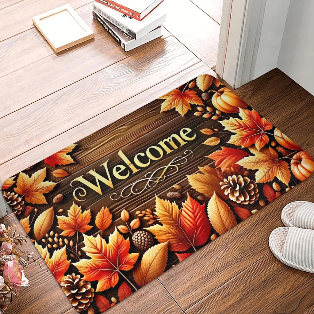 Autumn Leaf Themed Door Mat with Anti Slip Properties Easy To Clean Home Decoration Can Be Placed At Entrance of The Bathroom