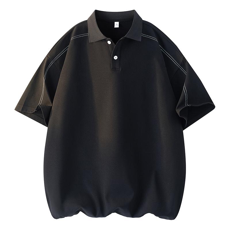 Large Size Short-sleeved T-shirt Men's Summer Thin Loose Lapel Casual Polo Shirt Top