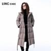 Jinyujie Women's 2025 Winter Hooded Long 90% Duck Down Jacket