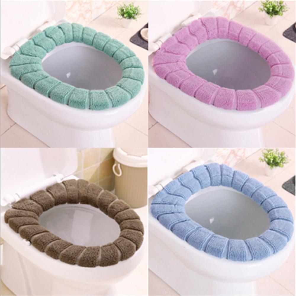 1PC Bathroom Warmer Washable Cloth Toilet Seat Cover Thick Soft Comfortable Baby Potty Seats Case