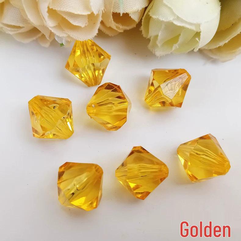 14mm Transparent Acrylic Double-Pointed Rhombus Beads for DIY Jewelry & Door Curtain