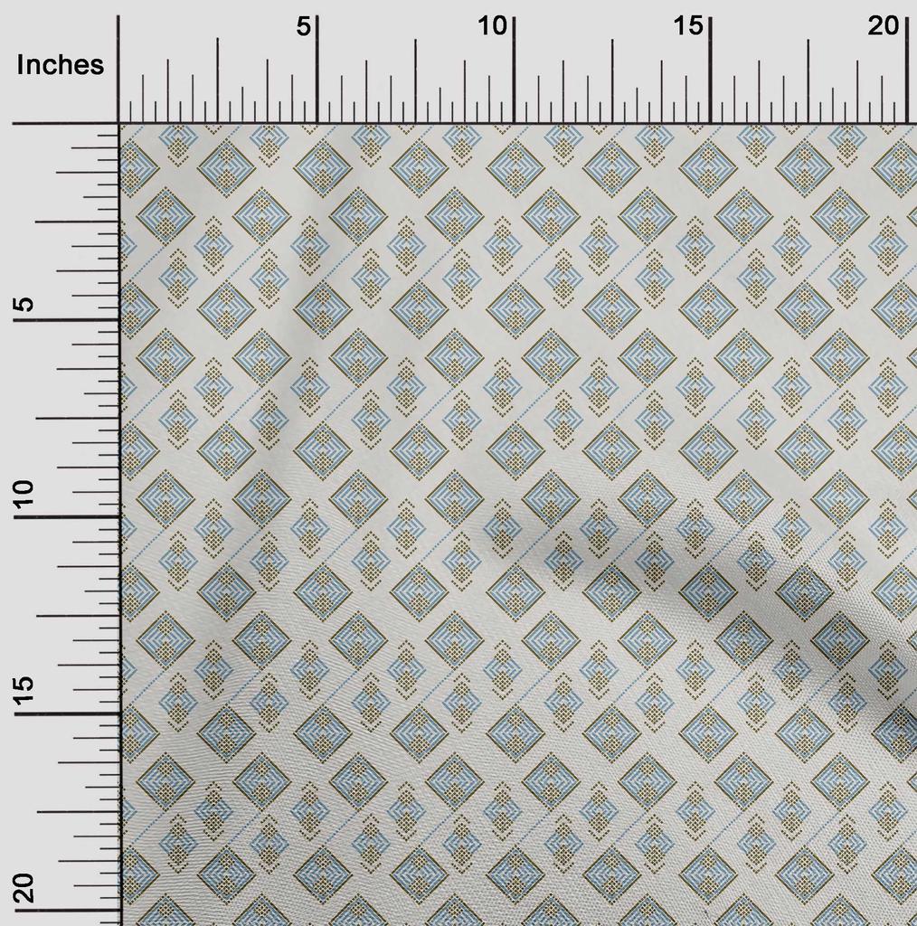 oneOone Bavlněná Flex Fabric Diamond Geometric Print Fabric By The Yard 40 Inch