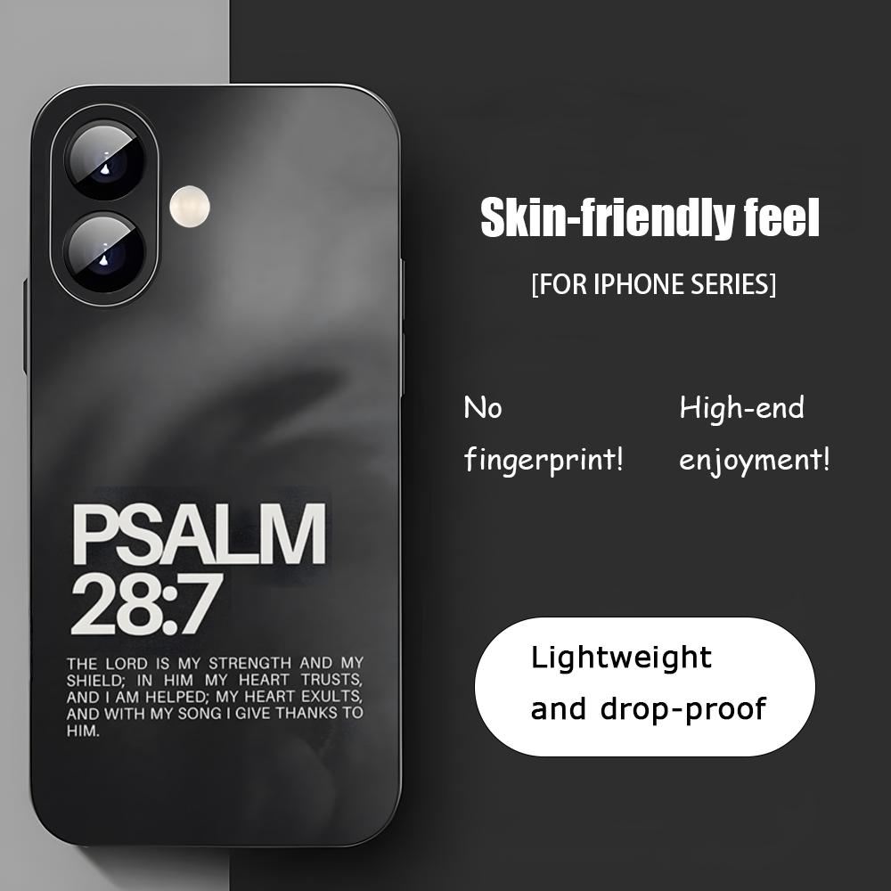 Psalm Quotes Comfortin Phone Case For iPhone 17 16 15 14 13 12 11 X XR XS 8 Plus Mini Pro Max Soft black Shockproof Cover