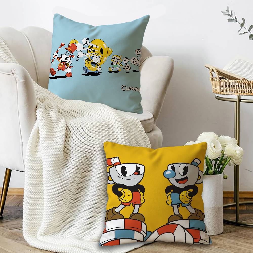 Game Cuphead Cushion Cover Polyester Sofa Cushions Decorative Throw Pillows Home Decoration Pillowcover
