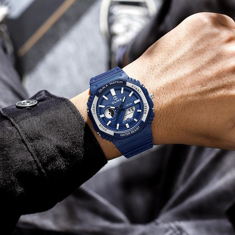 Top Brand Multifunctional Waterproof Sports Electronic Watch Luminous Double Display Couple Electronic Watch Student Anti-fall Chronograph Watch