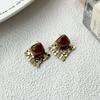 Retro Maillard Tigerauge Rhombus Pailletten Quaste Ohrstecker - Herbst/Winter Elegante Modeaccessoires