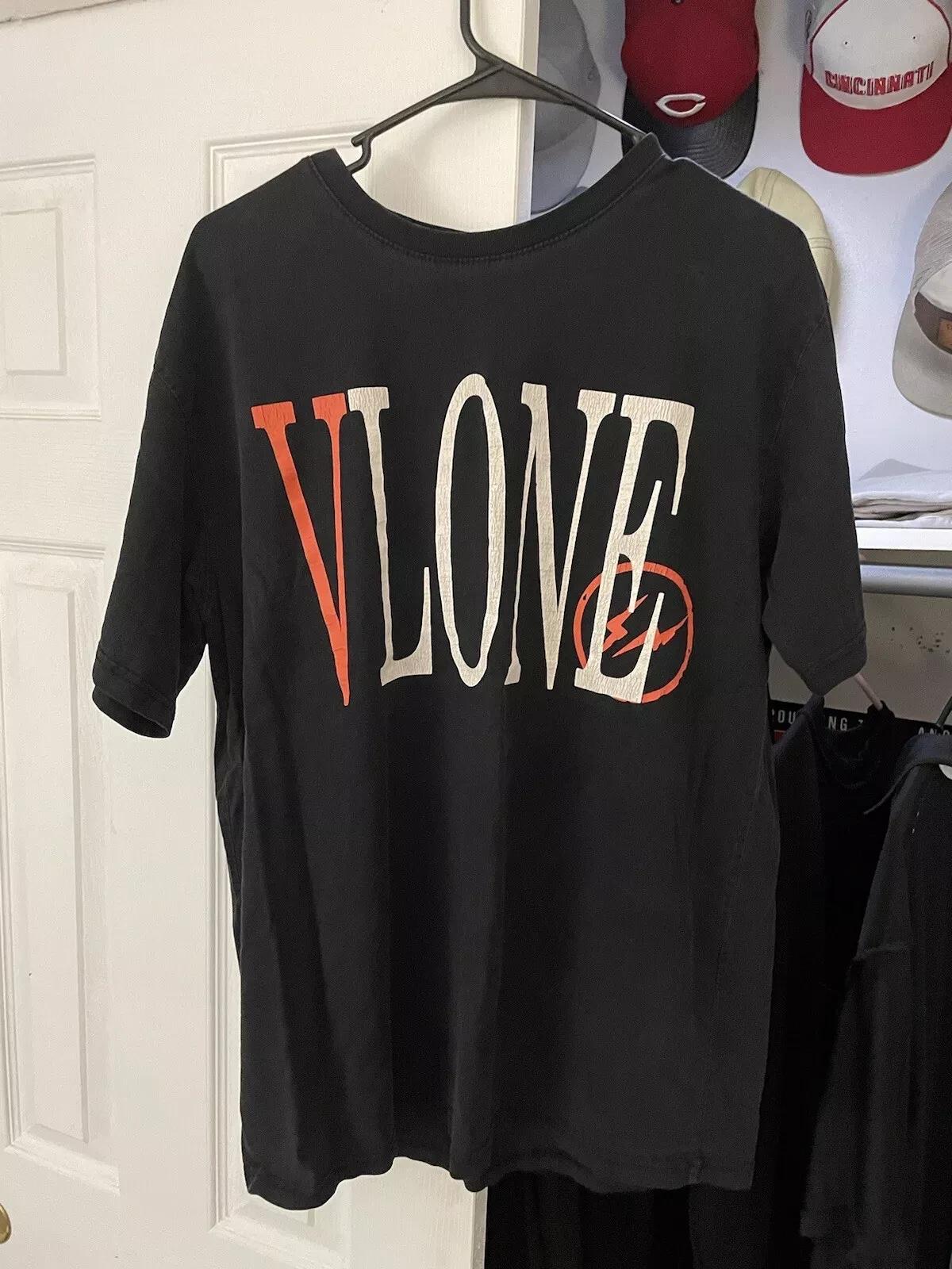 Футболка VLONE FRAGMENT с коротким рукавом ЧЕРНАЯ S