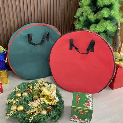 1 pièce Sac de rangement transparent étanche pour couronne de Noël, décoration d'arbre de Noël, grand sac à main rond à grande capacité
